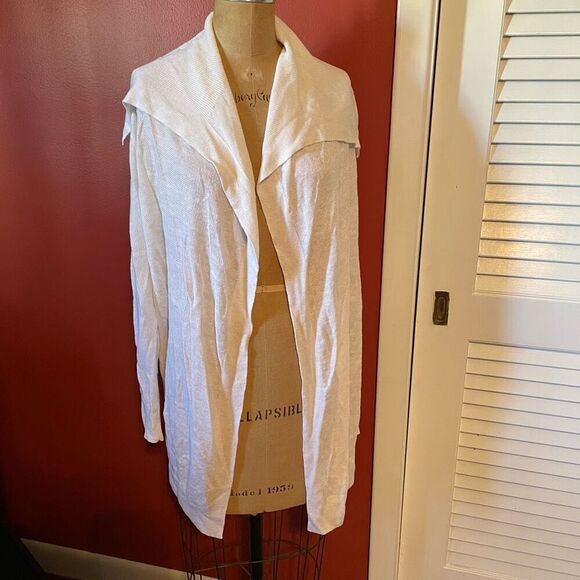 THEORY | white linen blend summer cardigan S - Picture 1 of 5